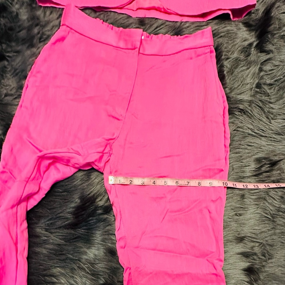 H&M Hot Pink Suit Set | Blazer Size S & Pants Size 8 | Barbiecore | NWT - Picture 9 of 16